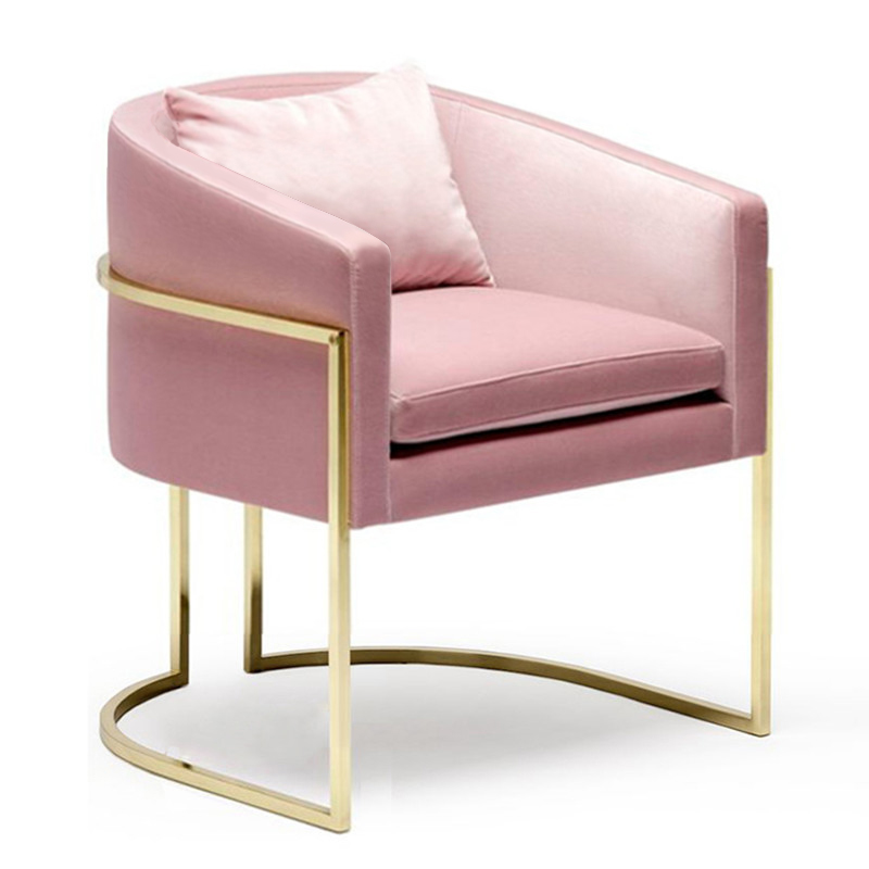 Sillón de Metal dorado de hierro para sala de estar, sofá individual