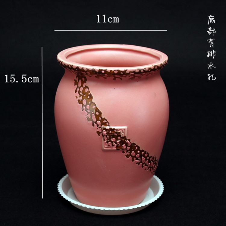 chậu hoa thịt bình gốm nhà máy nhựa đơn giản màu tím sáng tạo retro chậu gốm thô succulents Laozhuang - Vase / Bồn hoa & Kệ giỏ sắt treo chậu hoa ban công