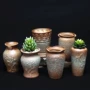 chậu hoa thịt bình gốm nhà máy nhựa đơn giản màu tím sáng tạo retro chậu gốm thô succulents Laozhuang - Vase / Bồn hoa & Kệ chậu sứ mini