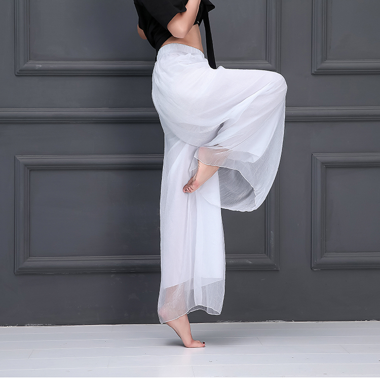 Khiêu vũ thực hành quần áo khiêu vũ quần voan thanh lịch chân rộng quần quần nhảy thực hành quần cổ điển nhảy hiện đại quần chân rộng - Khiêu vũ / Thể dục nhịp điệu / Thể dục dụng cụ giày khiêu vũ ngoại nhập