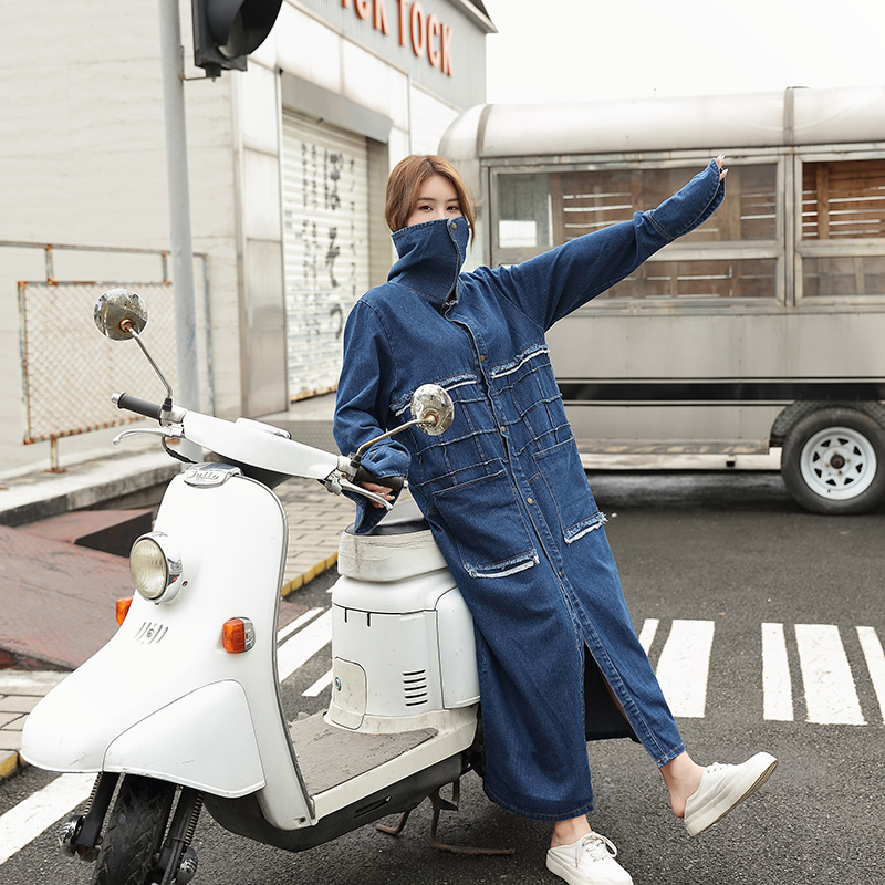 Electric Vehicle Denim Sun Protection Clothing, Motorcycle Sun Protection, Breathable Long-Sleeved, Anti-Uv, Thick Style