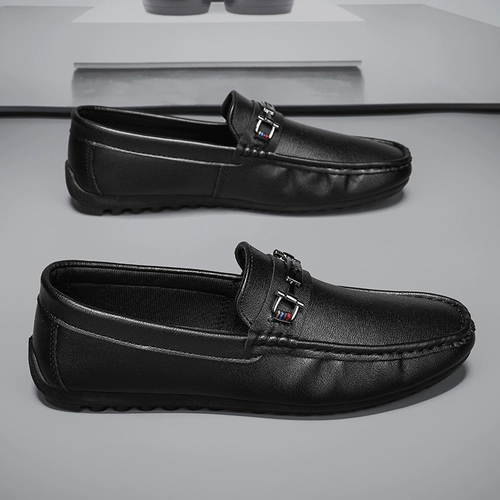 Мужская летняя черная рабочая обувь в английском стиле для отдыха для кожаной обуви, в британском стиле, мягкая подошва