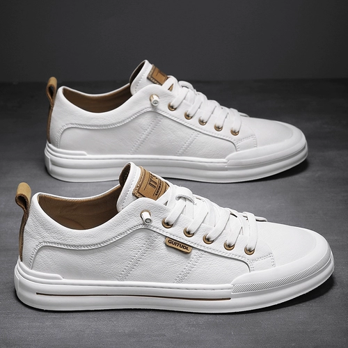 Летние универсальные кроссовки для отдыха, высокая спортивная обувь для кожаной обуви, изысканный стиль, из натуральной кожи