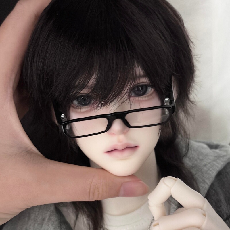 Bjd Doll Wig 1/3 1/4 1/6 Scale Doll Hair Set Black Male Short Hair Short Wolf Tail Synthetic Hair Soft Silk Hair Base