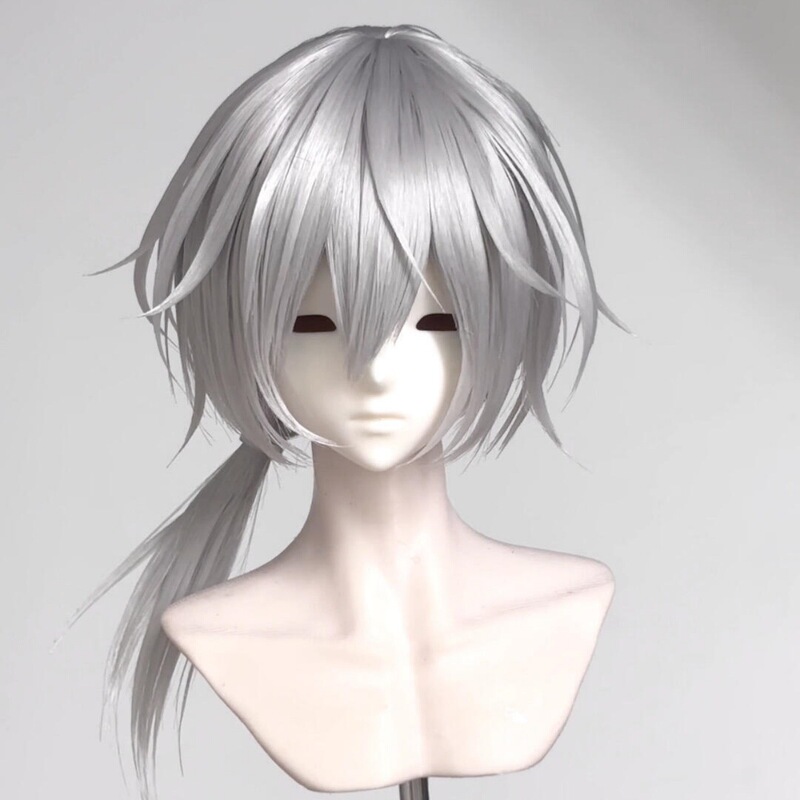 Bjd Doll Wig 3/4/6 Scale Doll Hair Set with Synthetic Hair, Silver Short Wolf Tail Male Hair, Can Be Hand-Modified Bjd Doll Wig 3/4/6 Scale Doll Hair Set with Synthetic Hair, Silver Short Wolf Tail Male Hair, Can Be Hand-Modified
