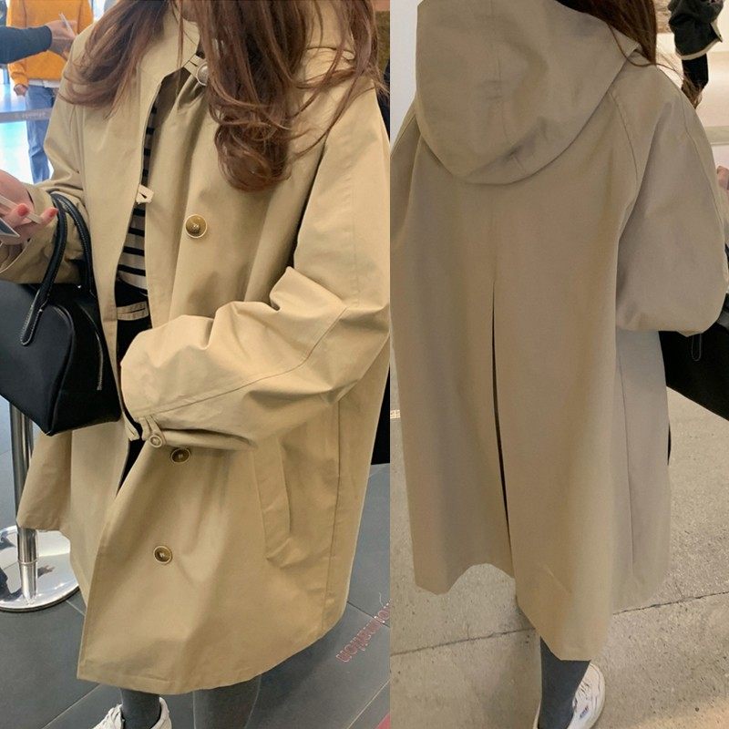 Spot second hair LEIRAGO Korea East gate 22 Spring advanced senses Temperament Reduction fixture Even cap windcoat jacket