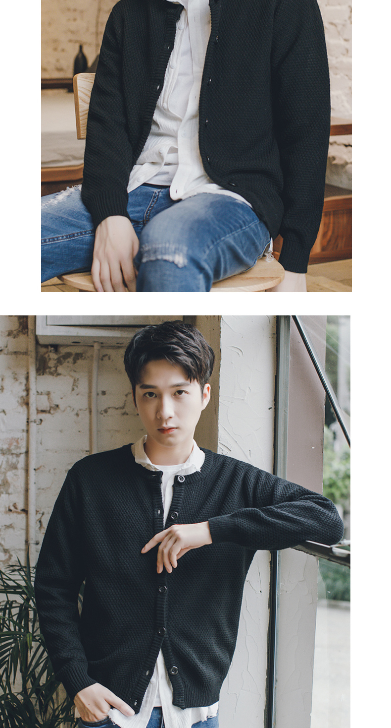 2018 mùa xuân người đàn ông mới của áo len Hàn Quốc phiên bản của xu hướng tự trồng áo len cardigan hoang dã áo len đẹp trai áo khoác