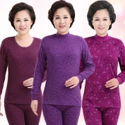 2017 đồ lót nhiệt tinh khiết cotton của phụ nữ áo len cotton giữa và cổ cao nửa cổ XL lỏng quần mùa thu phù hợp