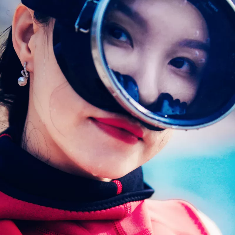 Японский Gull ABYSS MASK Dive Facial Mirror Free Live Beauty Mermaid Mirror Classic Classic Retro