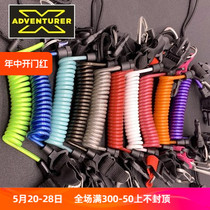 X-ADVENTURER stainless steel spring flashlight lost rope for explorer diving colorful camera anti-lost rope