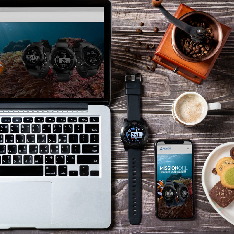ATMOS MISSION ONE Dive Computer Table Chinese Interface Connected APP Rechargeable OW Card with GPS