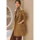 XWI/Xinwei silhouette coat woolen double-sided woolen women's winter adjustable cuffs wool coat ເສື້ອຂົນຂົນແກະຍາວກາງ