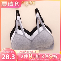 Pure cotton thin gathered girl bra running shockproof sports bra without rims stereotyped high school college underwear