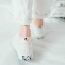 Cotton womens socks summer thin socks shallow low-mouth low-top boat Socks Korean cute student Japanese white cartoon socks