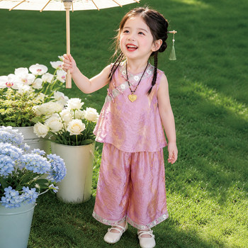 ເດັກຍິງ summer suit 2026 ໃຫມ່ hanfu ແບບວັດຖຸບູຮານເດັກນ້ອຍ hanfu ເດັກຍິງເດັກນ້ອຍ summer ເຄື່ອງນຸ່ງໃຫມ່ແບບຈີນແບບແຫ່ງຊາດ summer