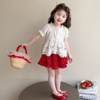 ເດັກນ້ອຍຍິງ summer suit polka dot skirt ຄົນອັບເດດ: 2026 ຮູບແບບໃຫມ່ເດັກຍິງແລະເດັກນ້ອຍຄົນອັບເດດ: ເດັກຍິງ summer dress ຂະຫນາດນ້ອຍບາງສ່ວນ
