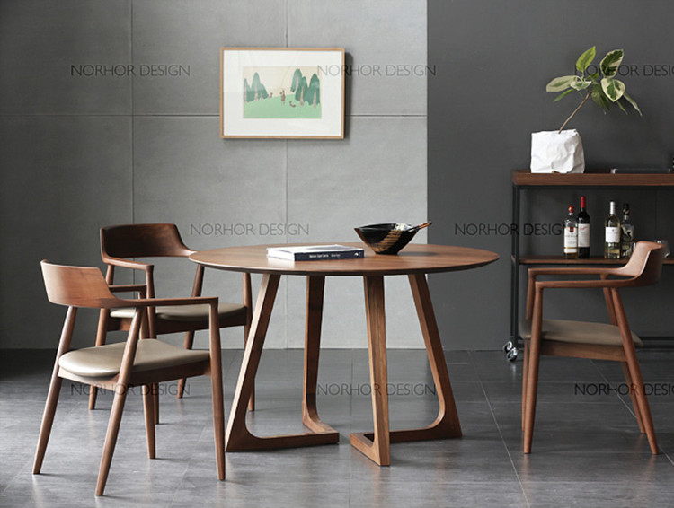 Nordic solid wood round table Home Leisure Cafe Milk Tea Shop Round Dining Table And Chairs Combined Reception Negotiate Table And Chairs