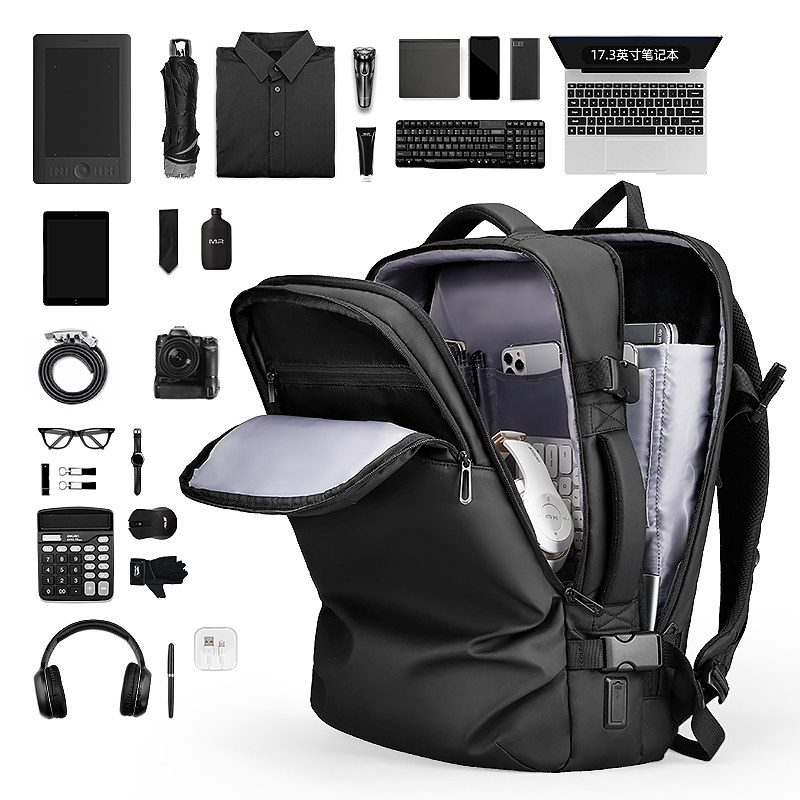 Large capacity backpack men's business travel multi-function computer bag European and American fashion business casual backpack