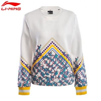 Áo len Li Ning Áo len nữ cao cổ Áo len thời trang thoải mái In áo dài tay mùa xuân và mùa thu hàng đầu LWDM042 - Thể thao lông cừu / jumper hoodie xám