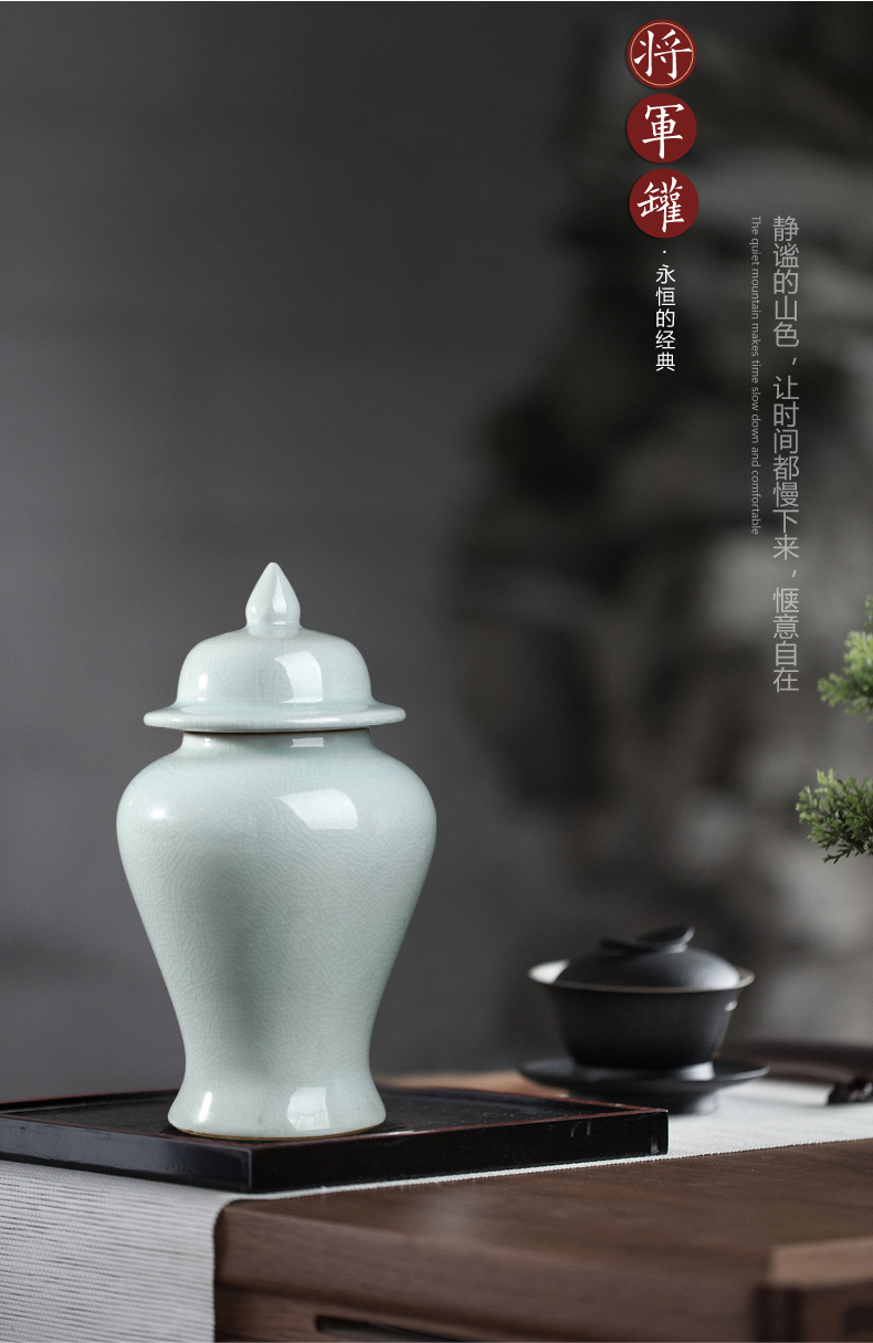 Blue and white porcelain of jingdezhen ceramics general tank furnishing articles large storage tank Chinese sitting room porch home decoration