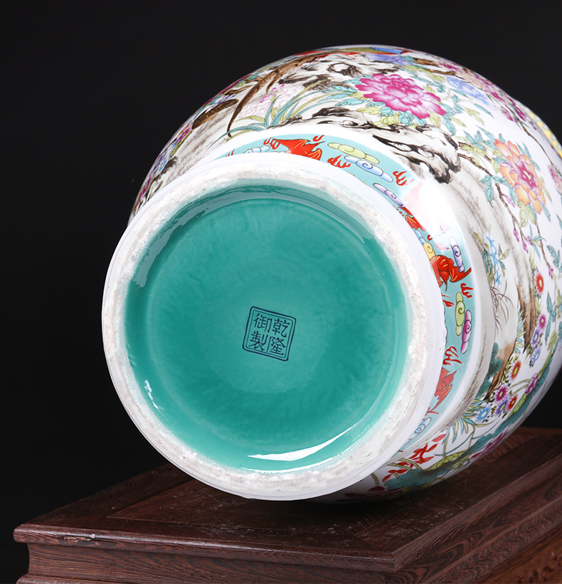 Jingdezhen ceramics imitation qianlong fuels the ears of large vases, Chinese style living room home furnishing articles