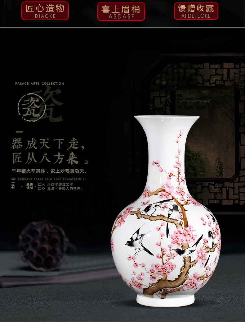 Beaming big master of jingdezhen ceramics hand - made vases, flower arranging new Chinese style sitting room adornment is placed