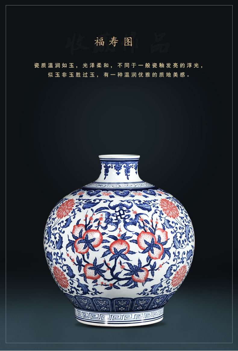 Jingdezhen ceramics hand - made live figure blue and white porcelain vases, new Chinese style household, sitting room porch decorations furnishing articles