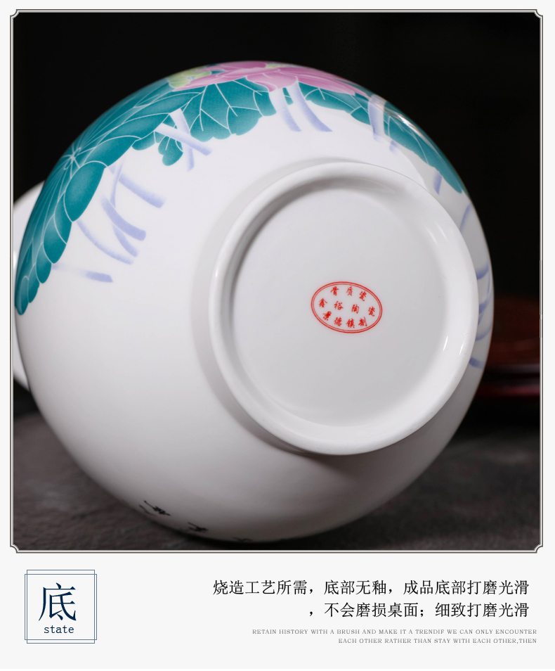 Jingdezhen ceramics glaze color floret bottle of flower arrangement under the household of Chinese style of the sitting room porch ark adornment furnishing articles