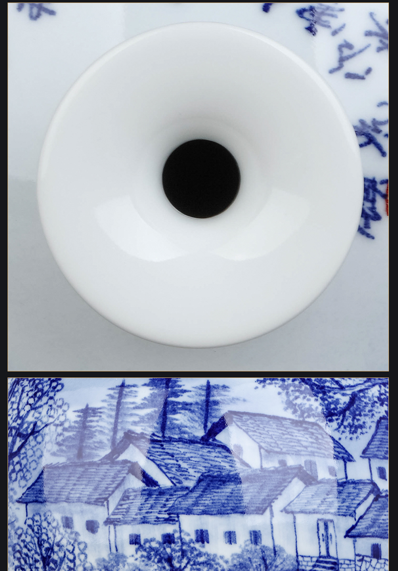 Jingdezhen ceramics famous hand - made pomegranate bottles of Chinese blue and white porcelain vase sitting room home furnishing articles