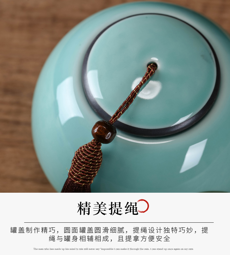 Jingdezhen hand - made caddy fixings suit small storage tank pu 'er tea tea POTS awake ceramic seal storage tank