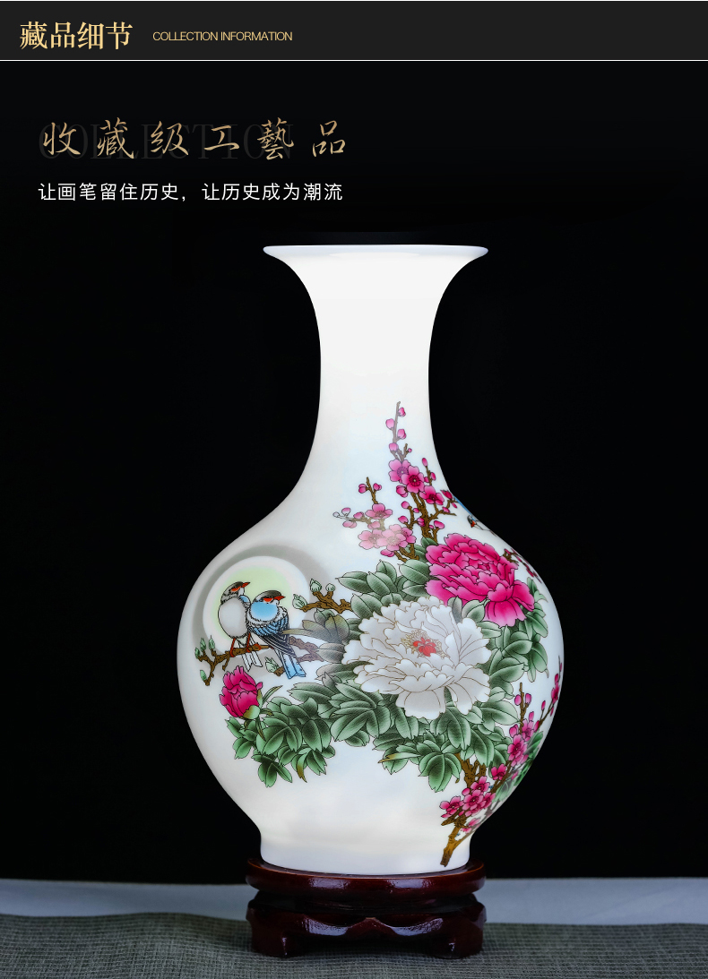 Jingdezhen ceramics floret bottle of flower arranging dried flowers of Chinese style household TV ark adornment handicraft furnishing articles sitting room