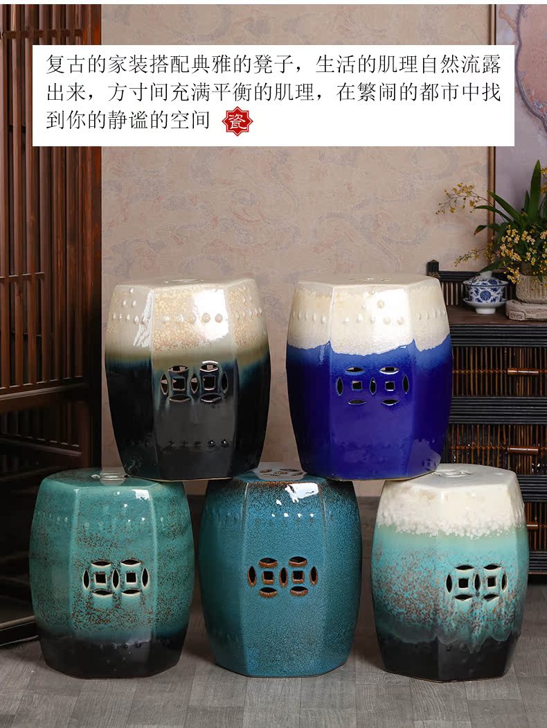 Jingdezhen ceramic drum who the new Chinese style villa hotel decoration between example pier sit mound in shoes who toilet who