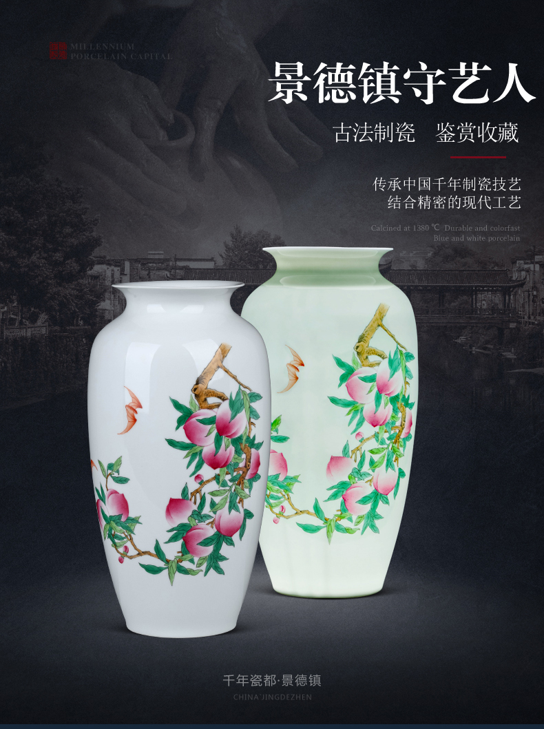 Jingdezhen ceramics hand - made thin foetus live figure powder enamel vase Chinese wine rich ancient frame sitting room adornment