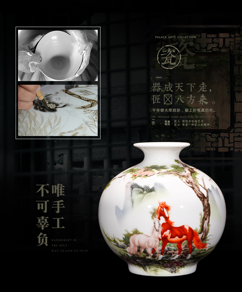 Jingdezhen ceramics floret bottle furnishing articles dried flower arranging flowers, Chinese style living room TV ark, home decoration arts and crafts