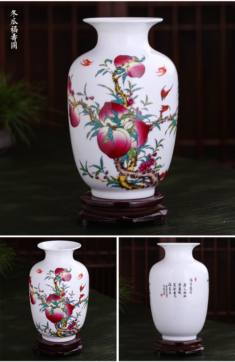 Jingdezhen ceramics live figure vase home furnishing articles flower arranging Chinese style living room TV cabinet handicraft