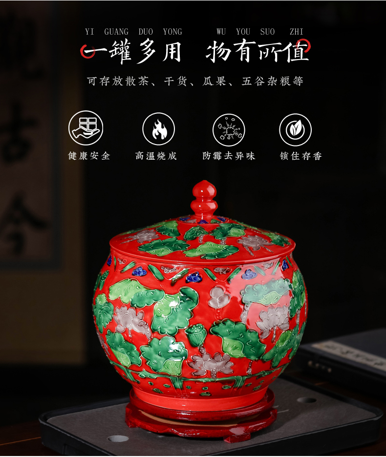 Jingdezhen ceramic checking antique carved mandarin duck storage tank caddy fixings classical household ornaments crafts