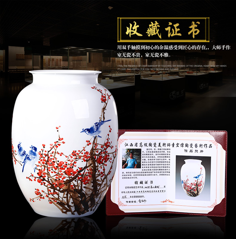 Jingdezhen ceramics famous hand - made vases, flower arranging place, a large sitting room of the new Chinese style household decorative arts and crafts