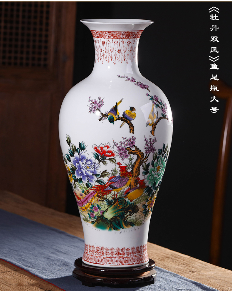 Jingdezhen ceramics of large sitting room vase dried flowers, Chinese style household adornment furnishing articles large TV ark