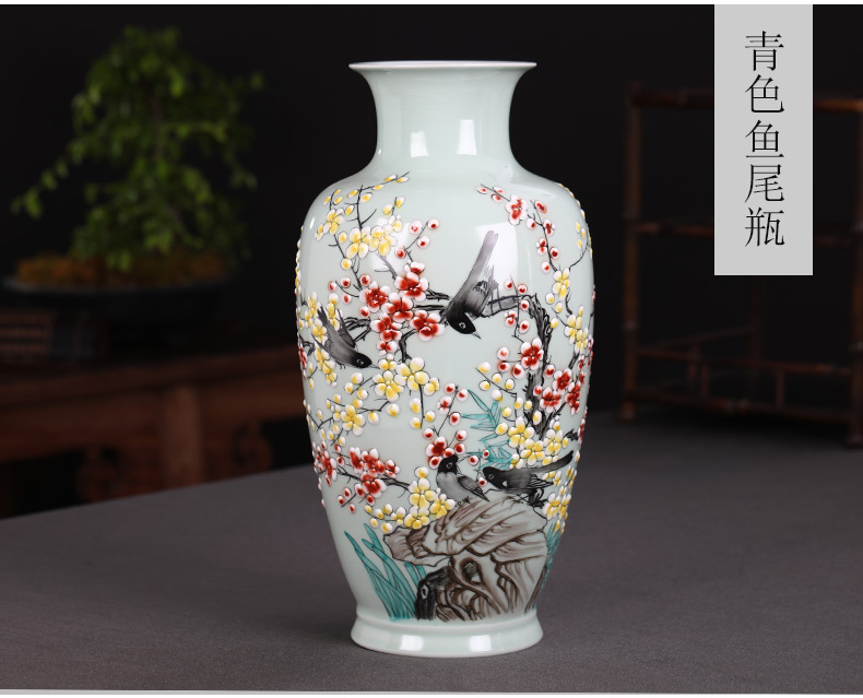 The Master of jingdezhen ceramics hand - made enamel vase flower arranging, new Chinese style living room TV ark adornment furnishing articles