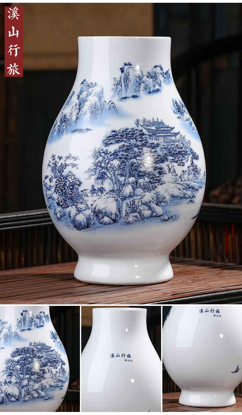 Jingdezhen ceramics vase furnishing articles flower arranging big sitting room wide expressions using dry flower of TV ark, of Chinese style household ornaments