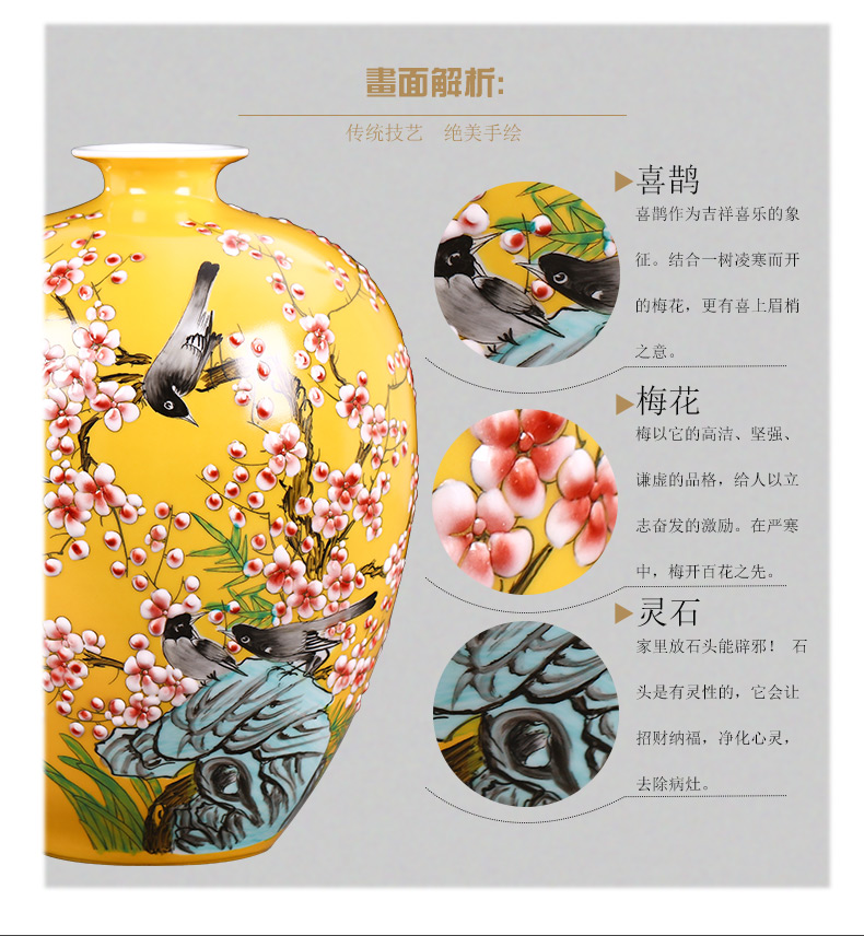 The Master of jingdezhen ceramics hand - made enamel vase flower arranging, new Chinese style living room TV ark adornment furnishing articles