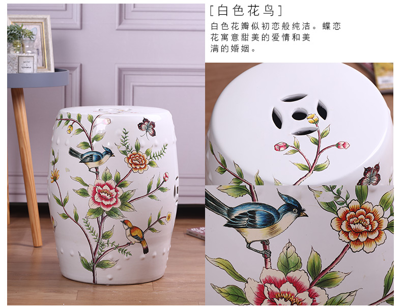 Jingdezhen new Chinese style villa hotel ceramic decoration drum who between example pier sit mound in shoes who toilet who