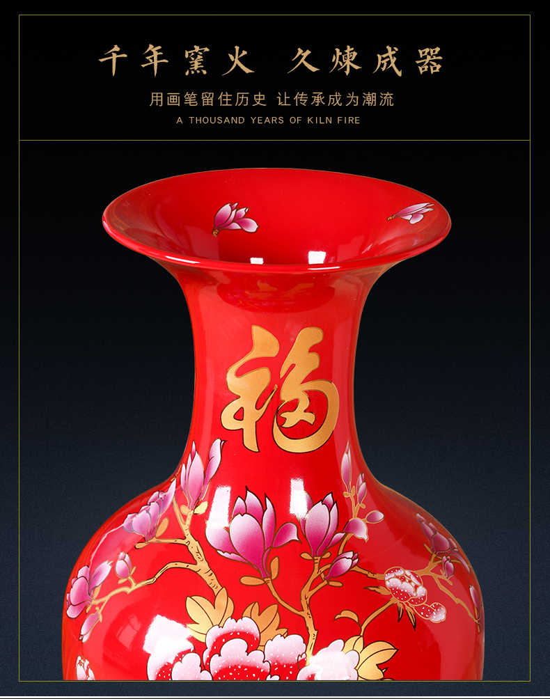 Jingdezhen ceramics of large vase furnishing articles sitting room hotel large new Chinese style household adornment TV ark