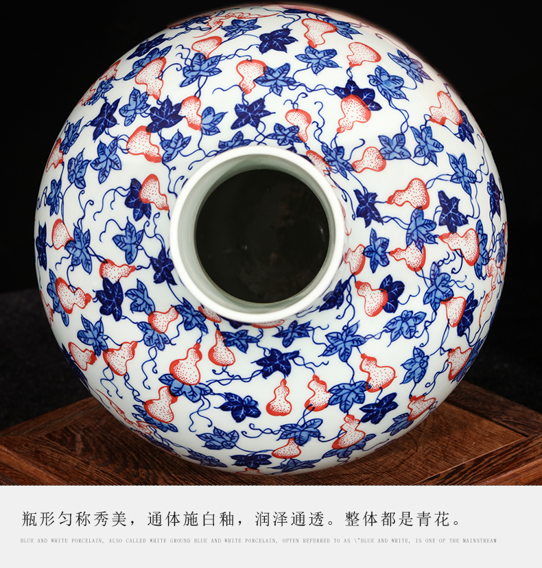 Blue and white live figure vase flower arranging Chinese jingdezhen ceramics hand - made archaize sitting room adornment is placed gifts