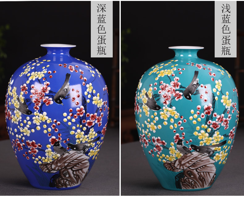 The Master of jingdezhen ceramics hand - made enamel vase flower arranging, new Chinese style living room TV ark adornment furnishing articles