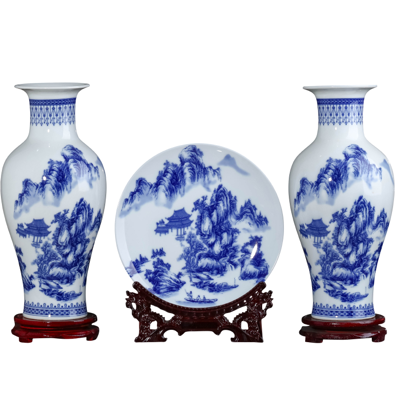 Jingdezhen ceramics of antique Chinese blue and white porcelain vase flower arranging home sitting room TV ark, wine decorative furnishing articles