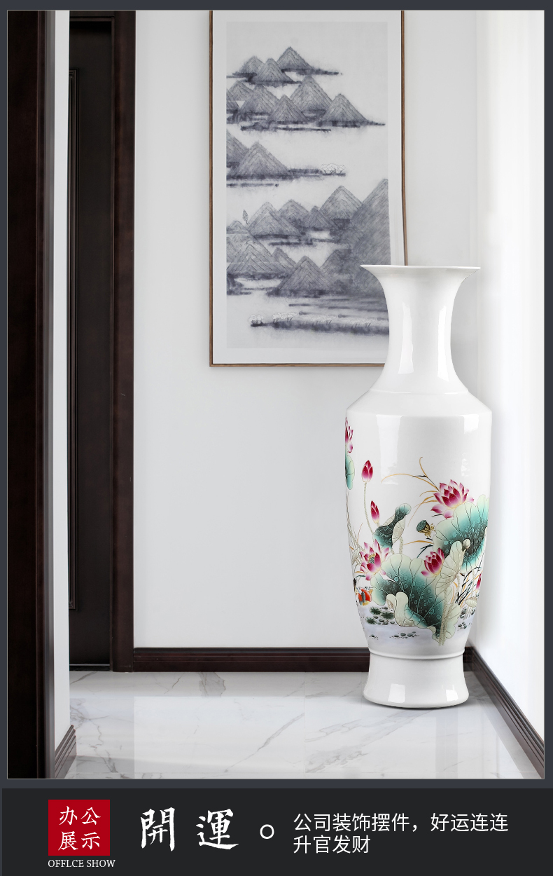 Jingdezhen ceramics furnishing articles sitting room of large vase flower arranging Chinese style household adornment large TV ark