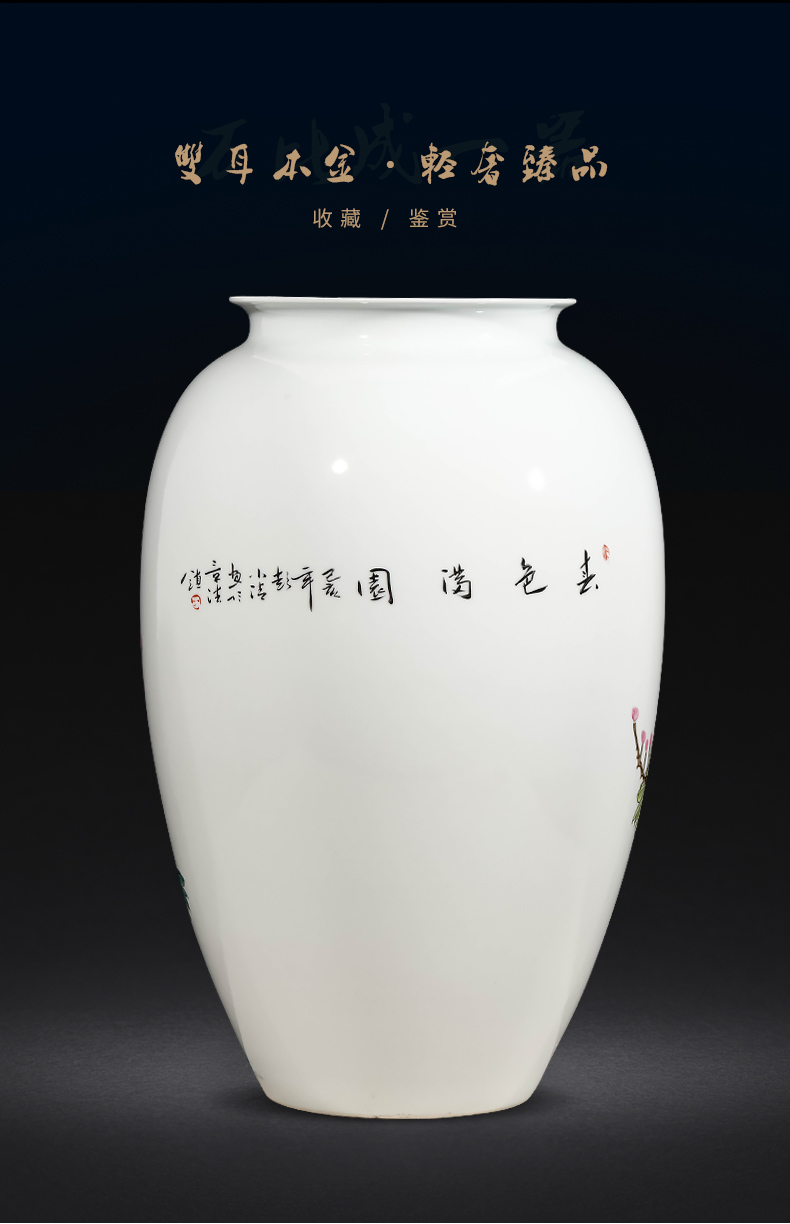 Jingdezhen ceramics famous flower arranging Chinese hand - made enamel vase furnishing articles, the sitting room porch home decoration