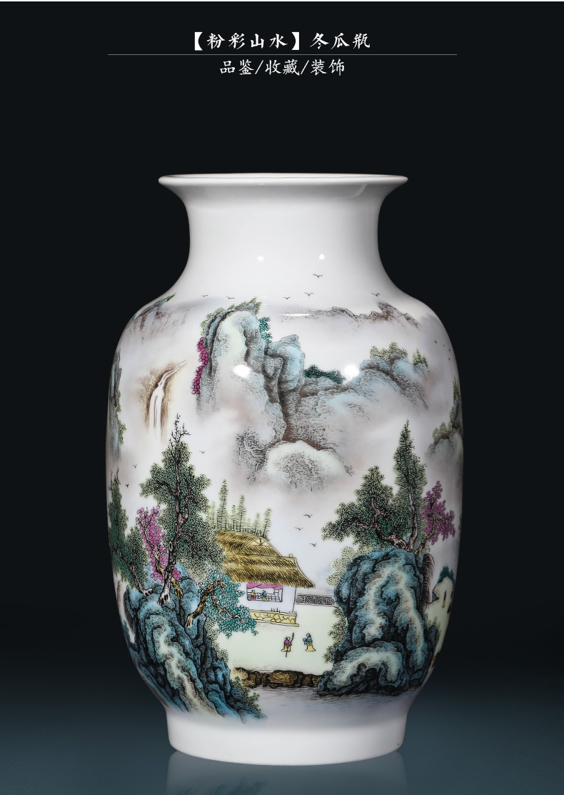 Jingdezhen ceramic vase furnishing articles sitting room flower arranging famous famille rose porcelain TV ark, of Chinese style household ornaments