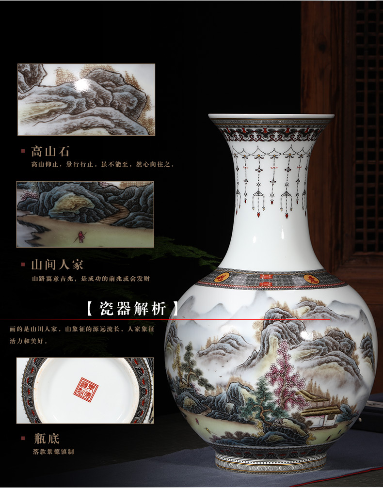 Jingdezhen ceramic vase furnishing articles sitting room flower arranging home TV ark adornment large antique Chinese porcelain